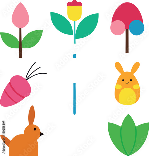 set of funny animals