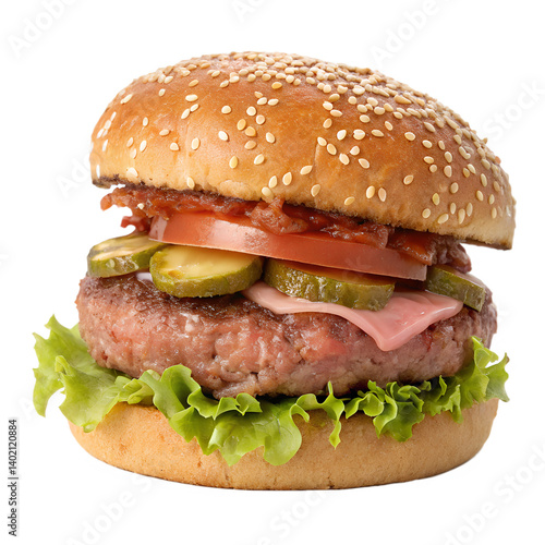 Hamburger isolated on transparent background
