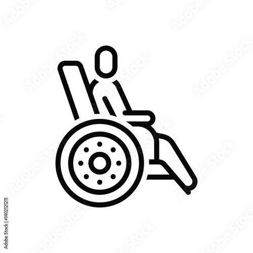 Black line icon for paralysis