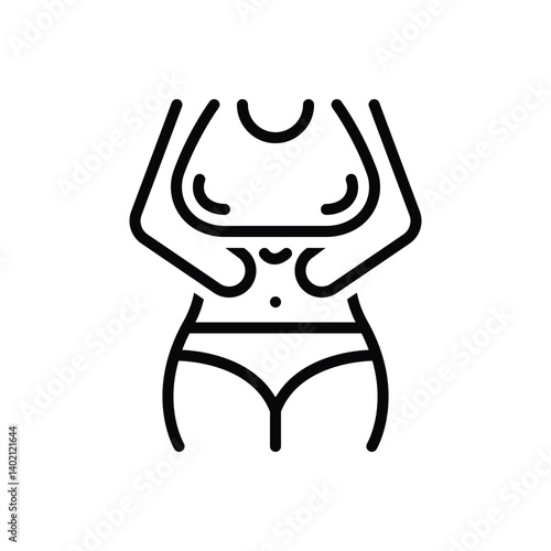Black line icon for stomach ache