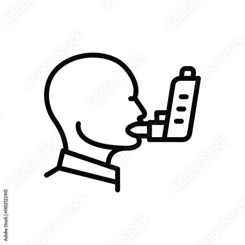 Black line icon for asthma