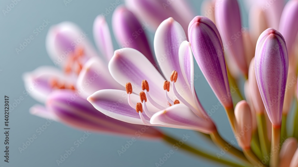 Fototapeta premium Close up of a flower with a blue background
