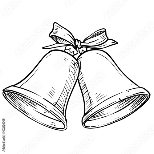 wedding bell handdrawn illustration