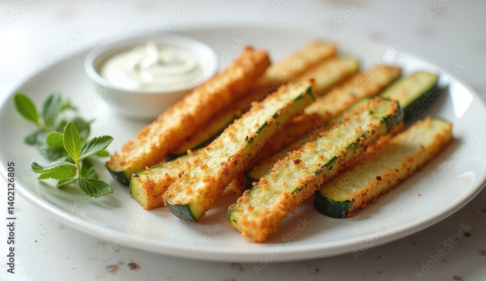 Crispy Zucchini Fries with Creamy Dip