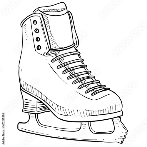 ice skate handdrawn illustration