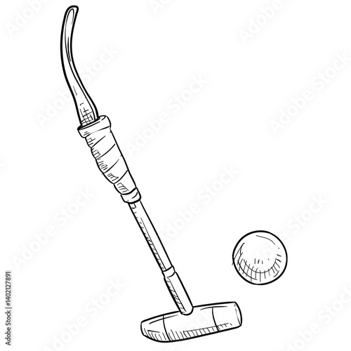 equestrian polo sport handdrawn illustration