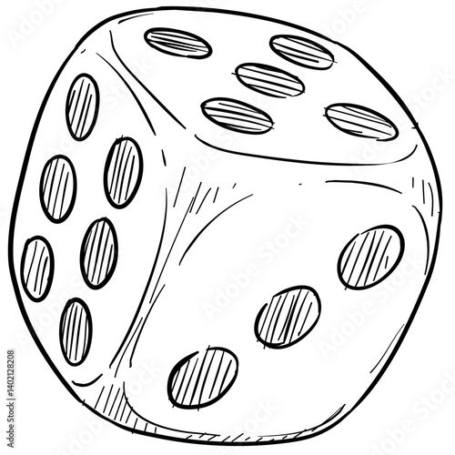 dice handdrawn illustration