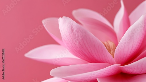 Close Up Pink Magnolia Blossom Soft Petals Floral Photography