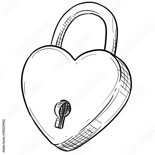 love padlock handdrawn illustration