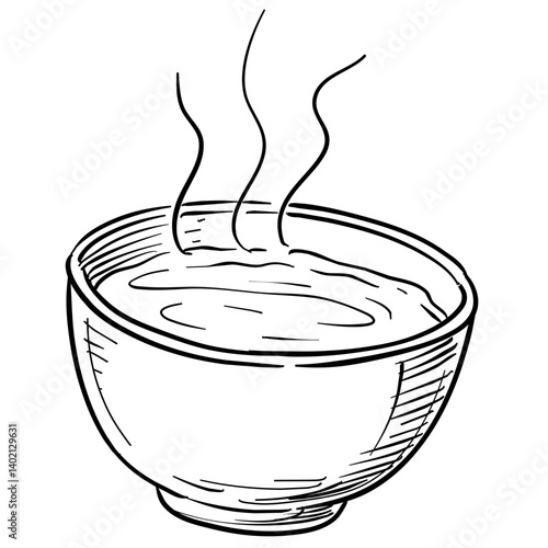 miso soup handdrawn illustration
