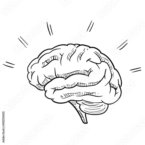 brain handdrawn illustration