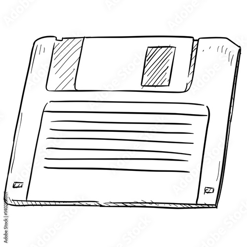 floppy disc handdrawn illustration