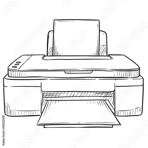 printer handdrawn illustration