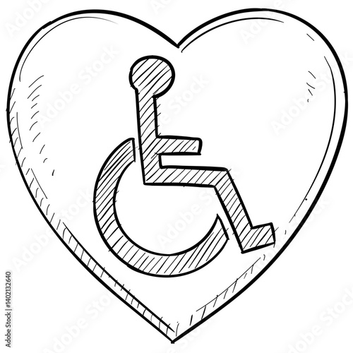 disabled handdrawn illustration