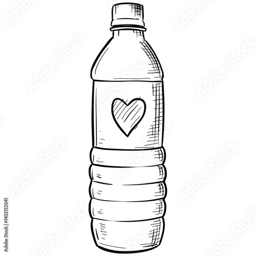 water bottle handdrawn illustration