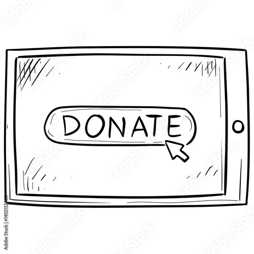 online donate handdrawn illustration