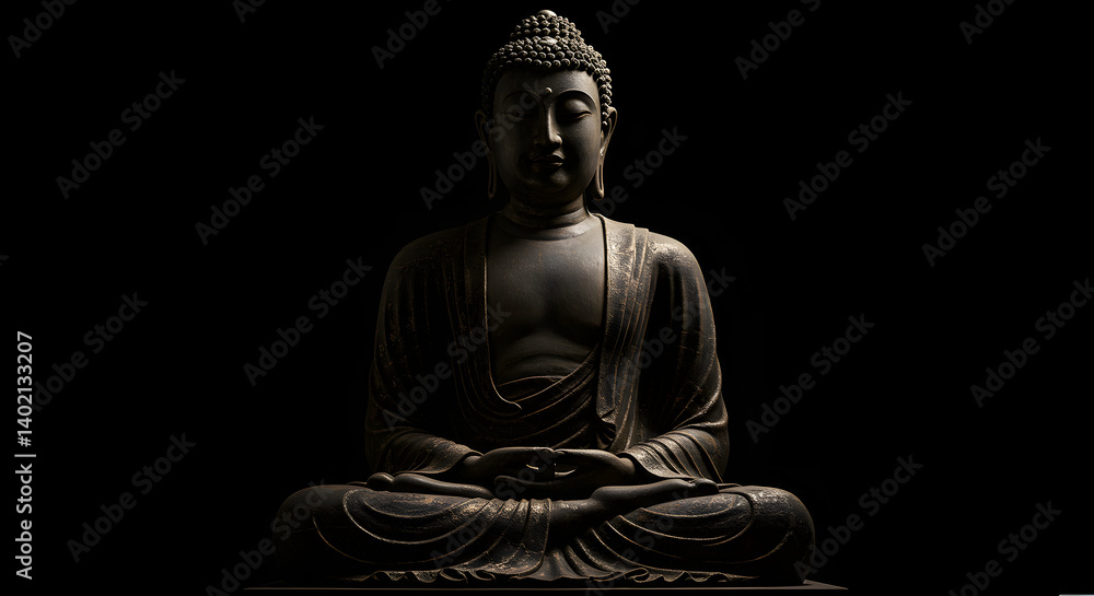 Standing Lord Buddha in Meditation Posture on Vesak Day – Symbol of Peace, Balance, and Enlightenment Standing Lord Buddha in Meditation Posture on Vesak Day – Symbol of Peace, Balance, and Enlightenment
