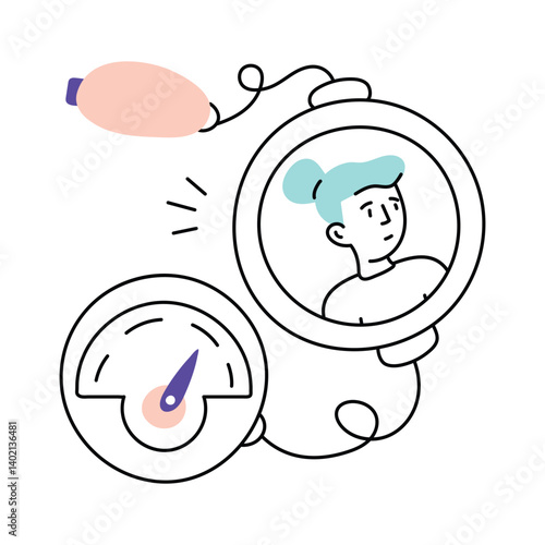 Blood Pressure  vector colored minimal illustration. EPS 10 file