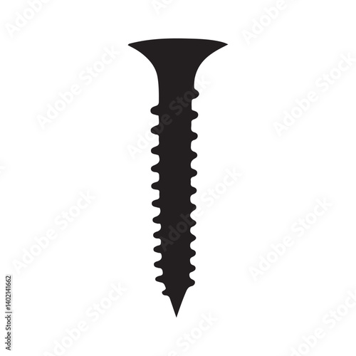 One screw silhouette vector illustration design on white background