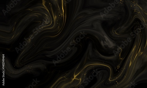 Abstract Black and Gold Marble Texture Background