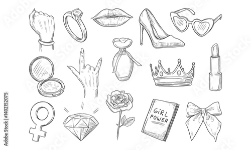 girl power handdrawn collection