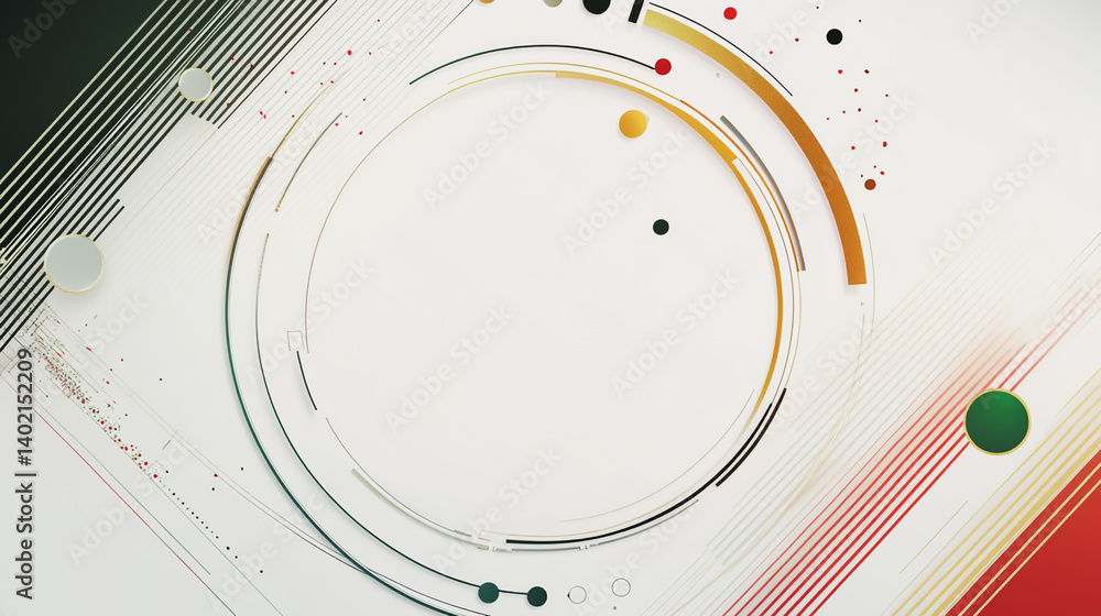 Obraz premium Abstract white background with Colorful circle lines. Digital future technology . Abstract business connection of lines from nodes innovation of communication poster, rsvp moderncard.Valentine's Day