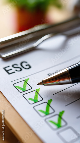 Wallpaper Mural Checklist with green ticks symbolizing compliance in ESG standards Torontodigital.ca