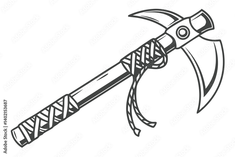 Obraz premium Sharp steel axe tool isolated on white