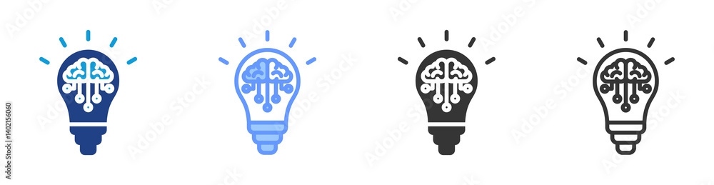Idea icon set multiple style collection Idea icon set multiple style collection