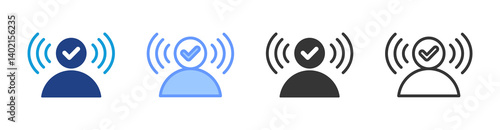 Listening Skills icon set multiple style collection