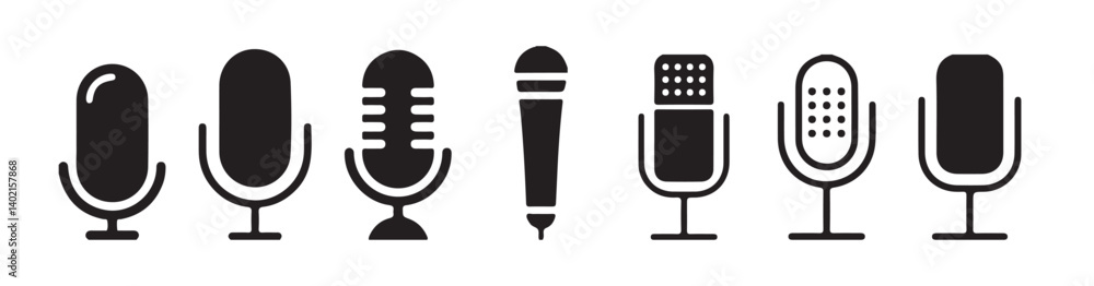 Different microphone collection. Microphone vector icons. EPS 10
Different microphone collection. Microphone vector icons. EPS 10