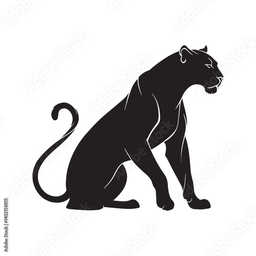 Silhouette panther in florida vector illustration design on white background