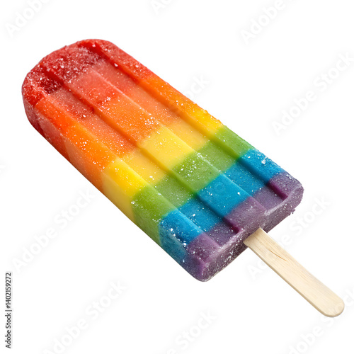 rainbow popsicle isolated on transparent background