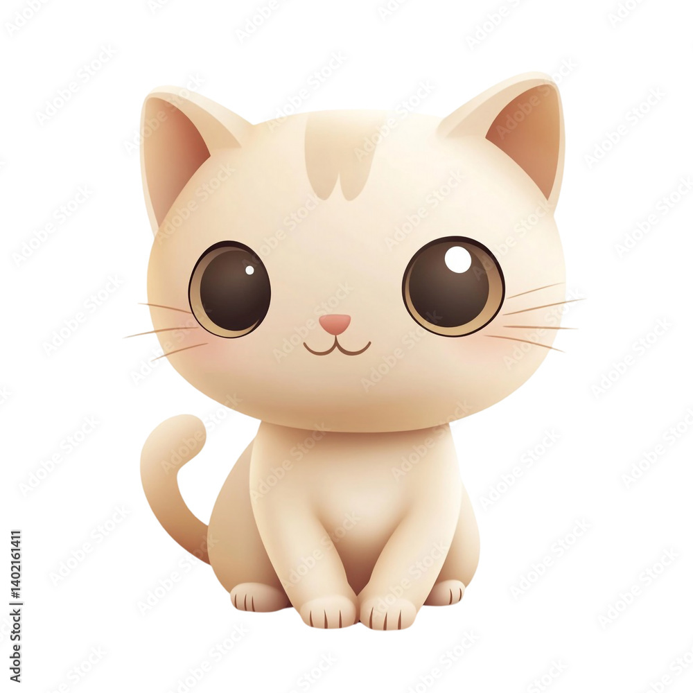 Adorable beige kitten sitting sweetly happy pet Adorable beige kitten sitting sweetly happy pet