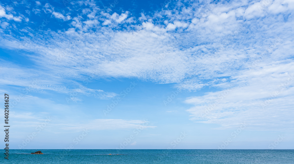 Obraz premium Clouds Sky Background Morning sea water horizon beach nature Landscape blue sunrise .