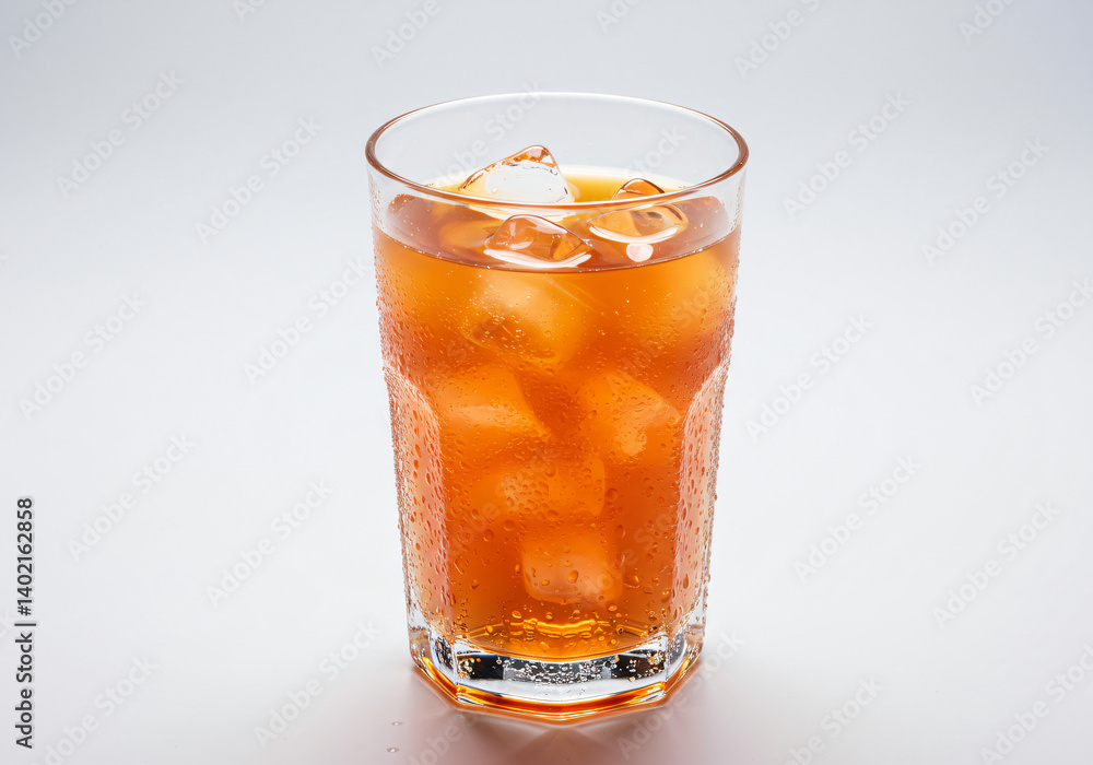 Iced Tea Drink Refreshing Beverage Glass Ice Cubes isolated on white background Iced Tea Drink Refreshing Beverage Glass Ice Cubes isolated on white background
