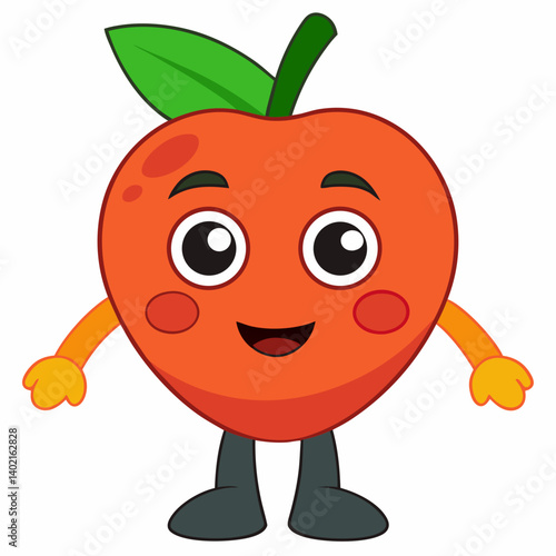 Retro groovy fruit cartoon mascot character vector vintage funky fun smiling old school 