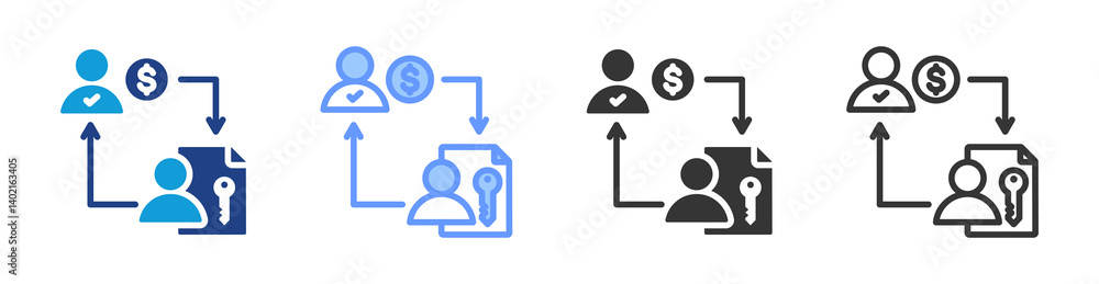 Buyer Transaction icon set multiple style collection Buyer Transaction icon set multiple style collection