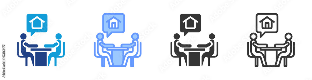 Property Consulting icon set multiple style collection Property Consulting icon set multiple style collection