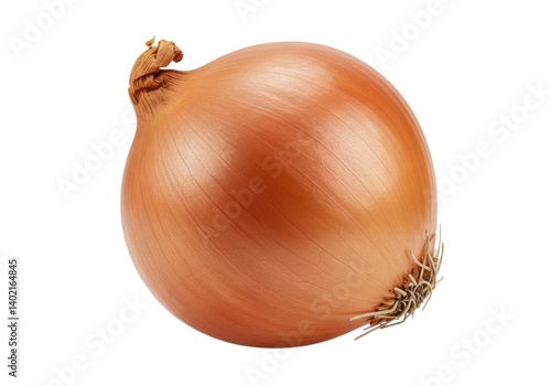 Wallpaper Mural Close up of a single brown onion with its skin still intact shown isolated on white background Torontodigital.ca