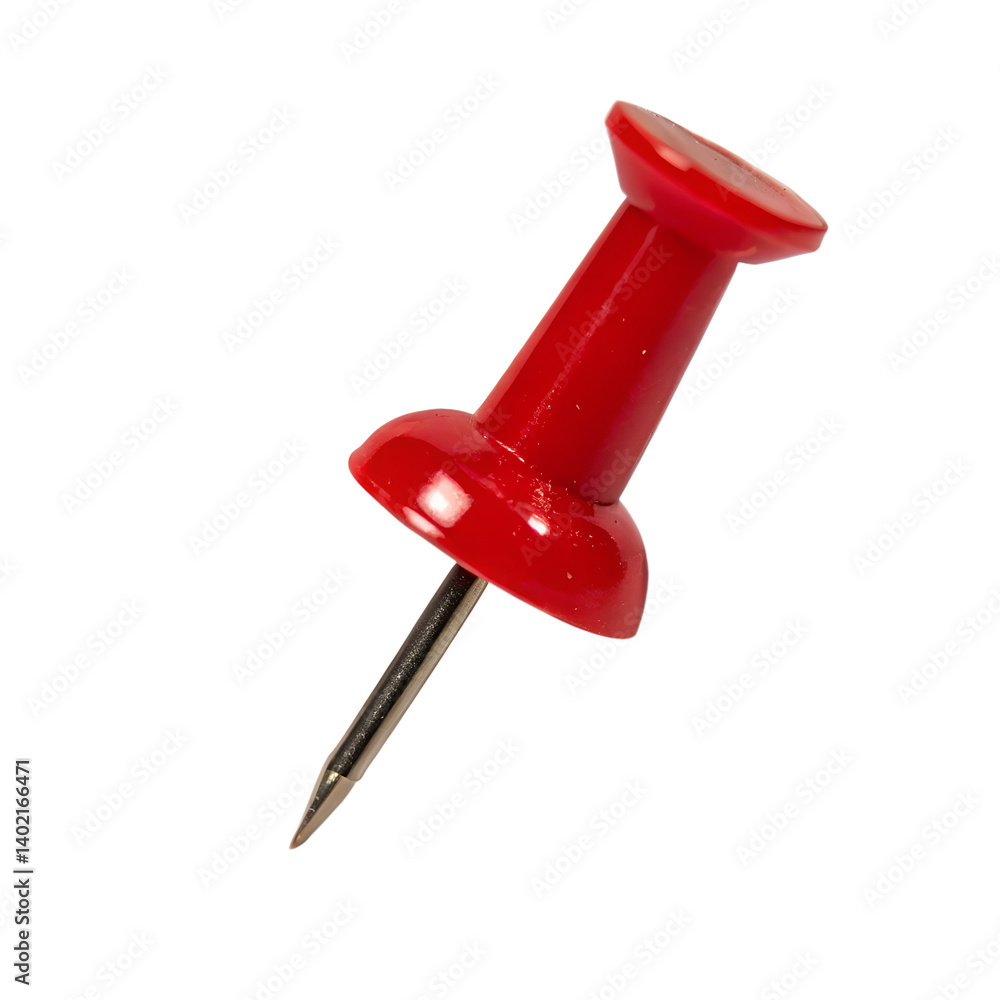 Red push pin isolated on transparent background Red push pin isolated on transparent background