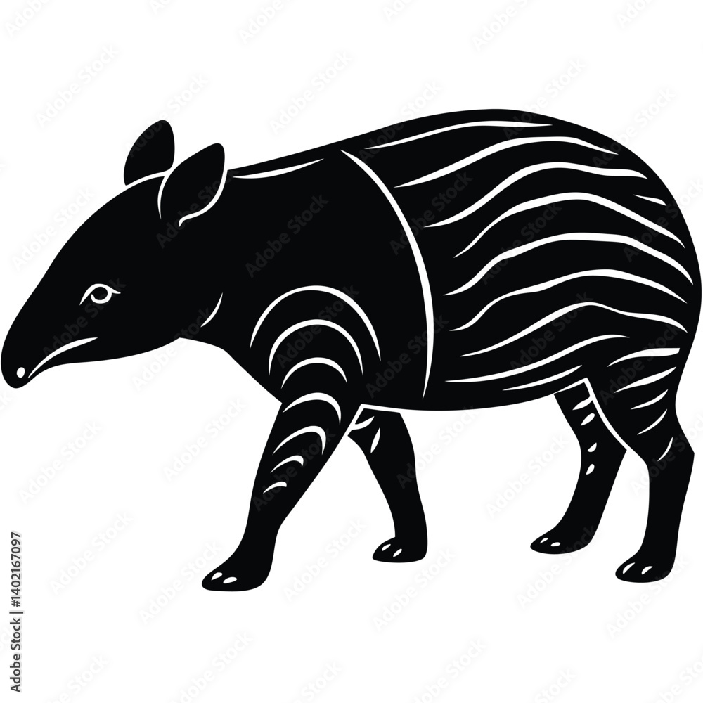 Fototapeta premium tapir walking silhouette