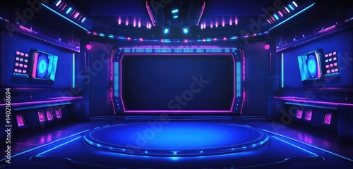 cinema hall with stage lights