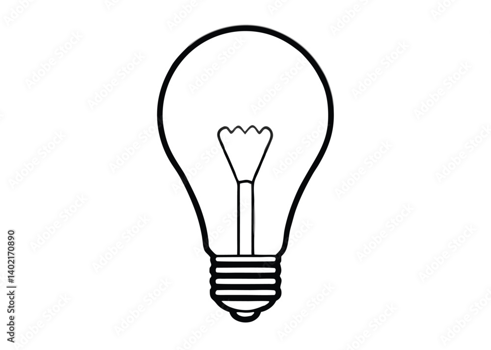 Minimalist lightbulb line art silhouette vector illustration Minimalist lightbulb line art silhouette vector illustration