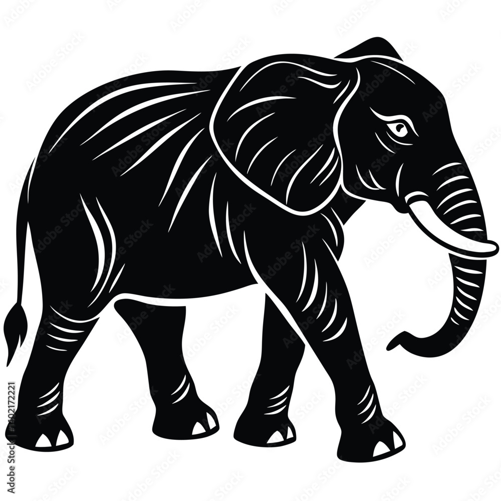 Obraz premium elephant walking silhouette