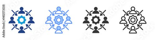 Employee Engagement icon set multiple style collection
