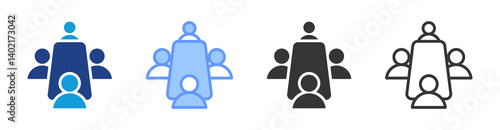 Committee icon set multiple style collection