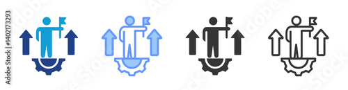 Leadership Development icon set multiple style collection