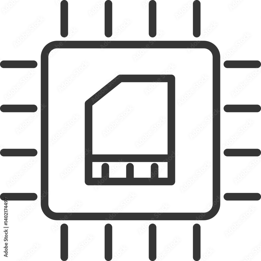 Ai Sim Chip Vector Icon Stock Illustration Ai Sim Chip Vector Icon Stock Illustration