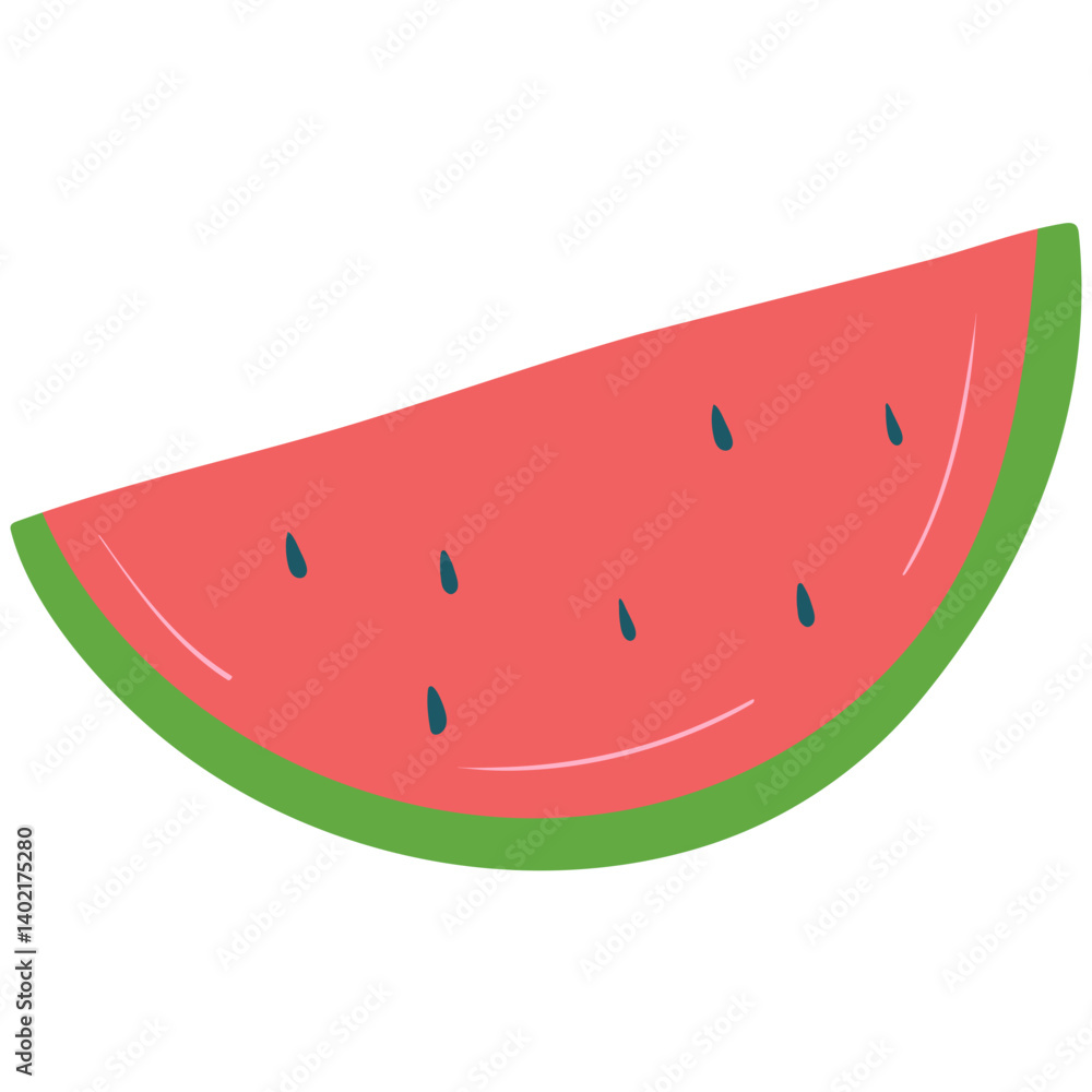 watermelon slice style color cute doodle illustration watermelon slice style color cute doodle illustration